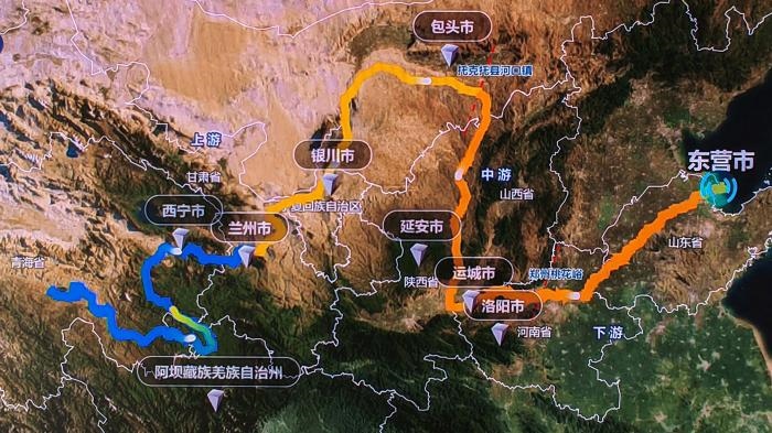 △黃河發(fā)源于青藏高原，呈“幾”字形流經(jīng)青海、四川、甘肅、寧夏、內(nèi)蒙古、山西、陜西、河南、山東9省區(qū)，全長5464公里。(資料圖)